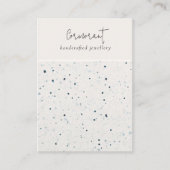 Chique gespikkeld blauw wit textuur 2 oorbel houde visitekaartje (Voorkant)