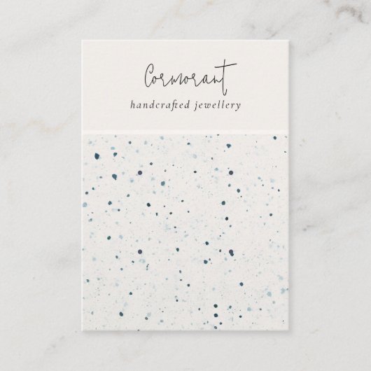 Chique gespikkeld blauw wit textuur 2 oorbel houde visitekaartje (Voorkant)
