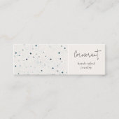 Chique gespikkeld blauw wit textuur oorbel houder mini visitekaartje (Voorkant)