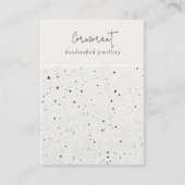 Chique gespikkeld blauw wit textuur oorbel houder visitekaartje (Voorkant)