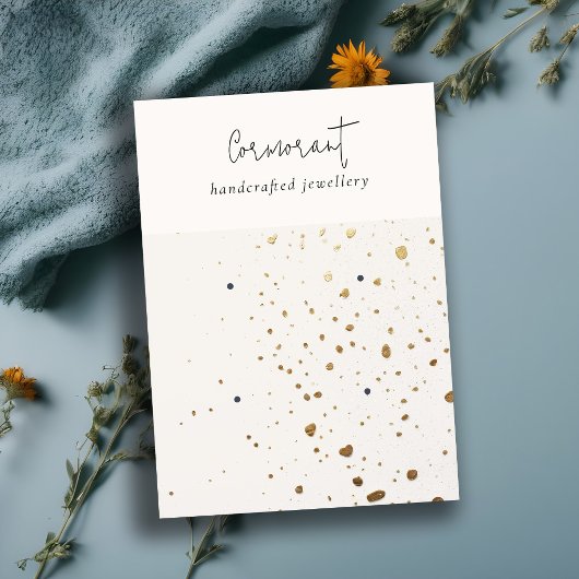 Chique gespikkeld goud wit textuur 2 oorbel houder visitekaartje