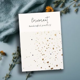 Chique gespikkeld goud wit textuur 2 oorbel houder visitekaartje