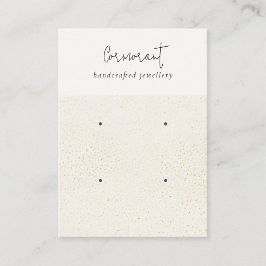 Chique gespikkeld goud wit textuur 2 oorbel houder visitekaartje (Voorkant)