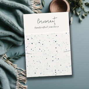 Chique Gespikkelde Blauw Wit Oorbel Ketting Displa Visitekaartje