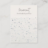 Chique Gespikkelde Blauw Wit Oorbel Ketting Displa Visitekaartje (Voorkant)