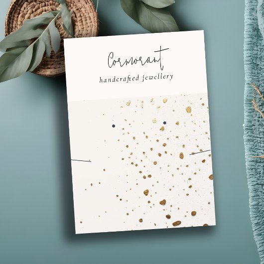 Chique Gespikkelde Gouden Witte Oorbel Ketting Dis Visitekaartje