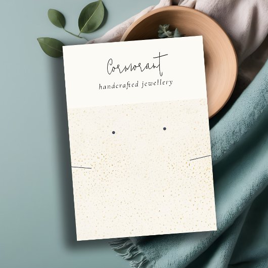 Chique Gespikkelde Gouden Witte Oorbel Ketting Dis Visitekaartje