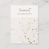 Chique Gespikkelde Gouden Witte Oorbel Ketting Dis Visitekaartje (Voorkant)