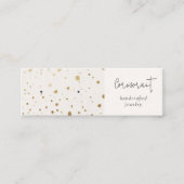 Chique gespikkelde gouden witte textuur oorbel hou mini visitekaartje (Voorkant)