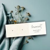 Chique gespikkelde gouden witte textuur oorbel hou mini visitekaartje