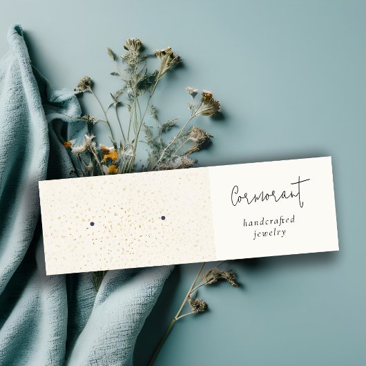 Chique gespikkelde gouden witte textuur oorbel hou mini visitekaartje