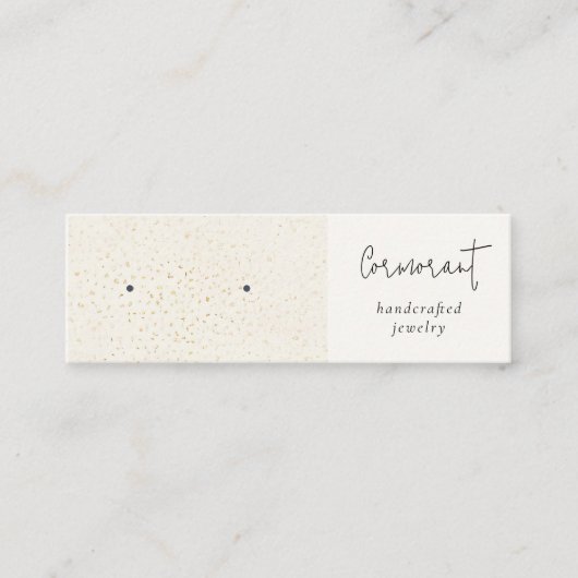 Chique gespikkelde gouden witte textuur oorbel hou mini visitekaartje (Voorkant)