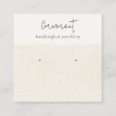 Chique gespikkelde gouden witte textuur oorbel hou vierkante visitekaartje (Voorkant)