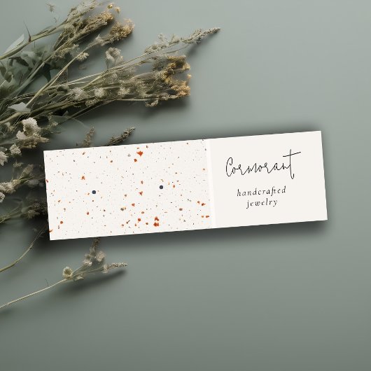 Chique gespikkelde roest witte textuur oorbel houd mini visitekaartje