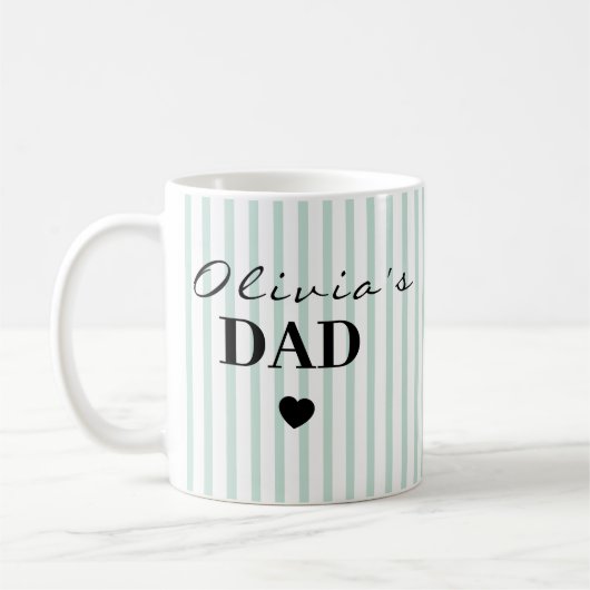 Chique gestreepte mok voor papa met eigen naam van (Links)