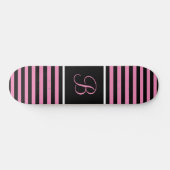 Chique gestreepte roze en zwarte aangepaste Initia Persoonlijk Skateboard (Horizontaal)