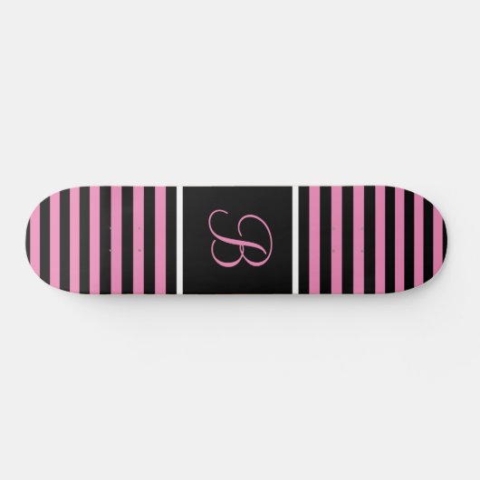 Chique gestreepte roze en zwarte aangepaste Initia Persoonlijk Skateboard (Horizontaal)