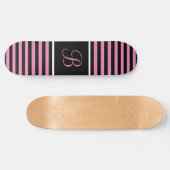 Chique gestreepte roze en zwarte aangepaste Initia Persoonlijk Skateboard (Horizontaal)