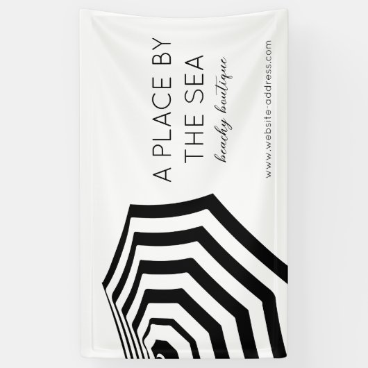 Chique gestreepte strandparaplu boutique spandoek (Verticaal)