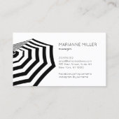 Chique gestreepte strandparaplu Logo Boutique Visitekaartje (Achterkant)