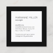 Chique gestreepte strandparaplu Logo Mint Vierkante Visitekaartje (Achterkant)