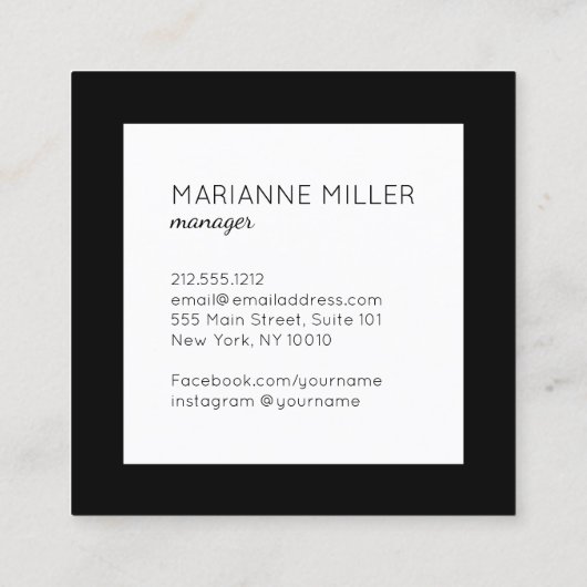 Chique gestreepte strandparaplu Logo roze Vierkante Visitekaartje (Achterkant)