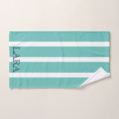 Chique gevoerde saliegroene monogramhanddoeken bad handdoek (Handdoek)