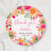 Chique, gewaagde herfst bloemrijke waterverf bruid bedankjes labels (Voorkant)