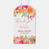 Chique, gewaagde herfst bloemrijke waterverf bruid cadeaulabel (Voorkant)