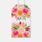 Chique, gewaagde herfst bloemrijke waterverf bruid cadeaulabel (Achterkant)