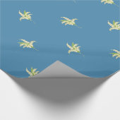 Chique Giftwrap, Lelies van de vallei op blauw Cadeaupapier (Hoek)