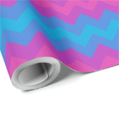 Chique Giftwrap Roll: Paarse, roze, blauwe Chevron Cadeaupapier (Rol Hoek)
