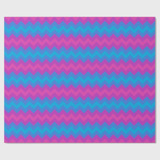 Chique Giftwrap Roll: Paarse, roze, blauwe Chevron Cadeaupapier (Vlak)