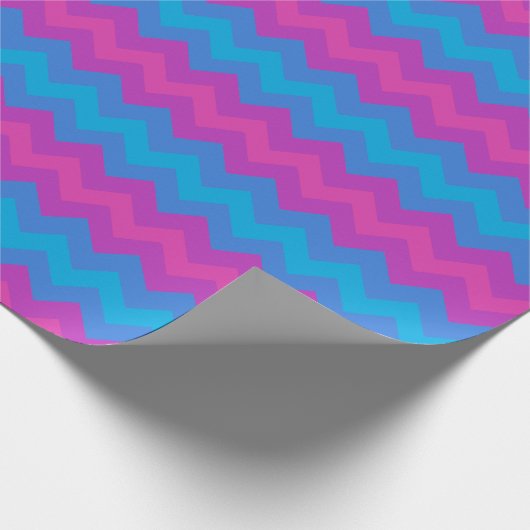 Chique Giftwrap Roll: Paarse, roze, blauwe Chevron Cadeaupapier (Hoek)