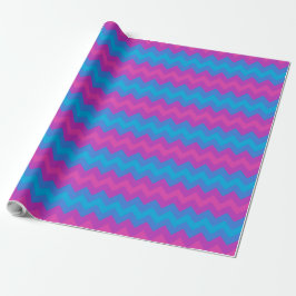 Chique Giftwrap Roll: Paarse, roze, blauwe Chevron Cadeaupapier
