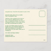 Chique Gingham Groen Kerstmis Zakelijk Feestdagenkaart (Achterkant)