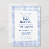 Chique Gingham Moderne Aangepaste QR CODE Bat Bar Kaart (Voorkant)