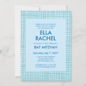 Chique Gingham Moderne Aangepaste QR CODE Bat Bar Kaart (Voorkant)