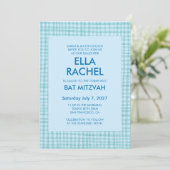 Chique Gingham Moderne Aangepaste QR CODE Bat Bar Kaart (Staand voorkant)