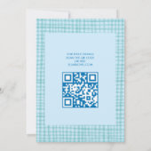 Chique Gingham Moderne Aangepaste QR CODE Bat Bar Kaart (Achterkant)