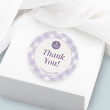 Chique Gingham Paarse Bakkerij Logo Bedankt
