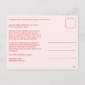 Chique Gingham Roze Rode Kerst Aangepaste Zakelijk Feestdagenkaart (Achterkant)