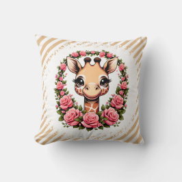Chique Giraffe met bloemenkroon Kussen
