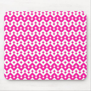 Chique Girlie Mousepad, Snoep roze geometrisch Muismat