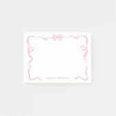 Chique Girly Blush Roze Bow Ribbon Lijst Post-it® Notes (Voorkant)