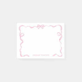 Chique Girly Blush Roze Bow Ribbon Lijst Post-it® Notes