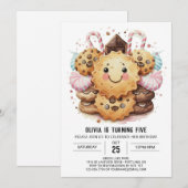 Chique Girly Candyland Cookies Verjaardag Kaart (Voorkant / Achterkant)