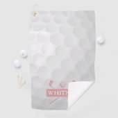 Chique Girly Dusty Roos Golfclubs Ball Custom Naam Golfhanddoek (Insitu)