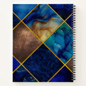 Chique girly faux Glitter goud blauw geometrisch Notitieboek (Achterkant)