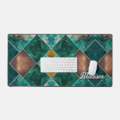 Chique girly faux Glitter goud turquoise Geometris Bureaumat (Keyboard & Muis)